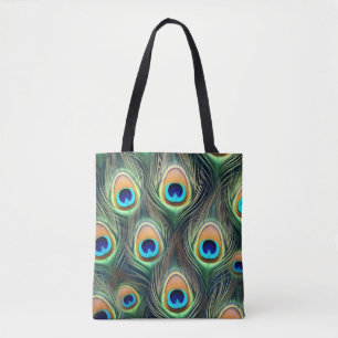 Exotic peacock pattern tote bag