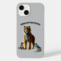 Exotic Pet Lover with Tiger, Monkey, and Macaw URM