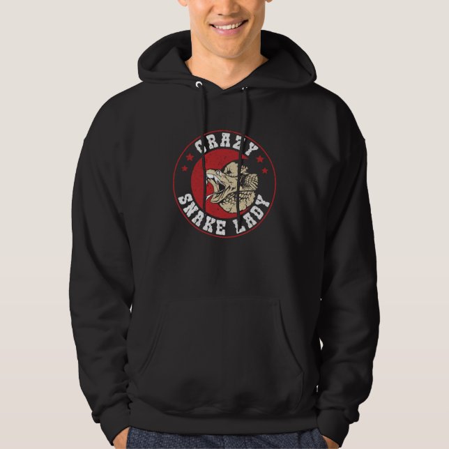 Exotic Pet Snake Reptile Crazy Snake Lady  1 Hoodie (Front)