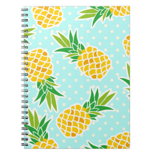 Exotic Pineapples: Blue Polka-Dot Fun. Notebook
