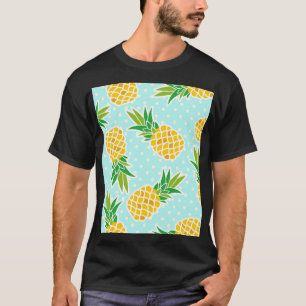 Exotic Pineapples: Blue Polka-Dot Fun. T-Shirt