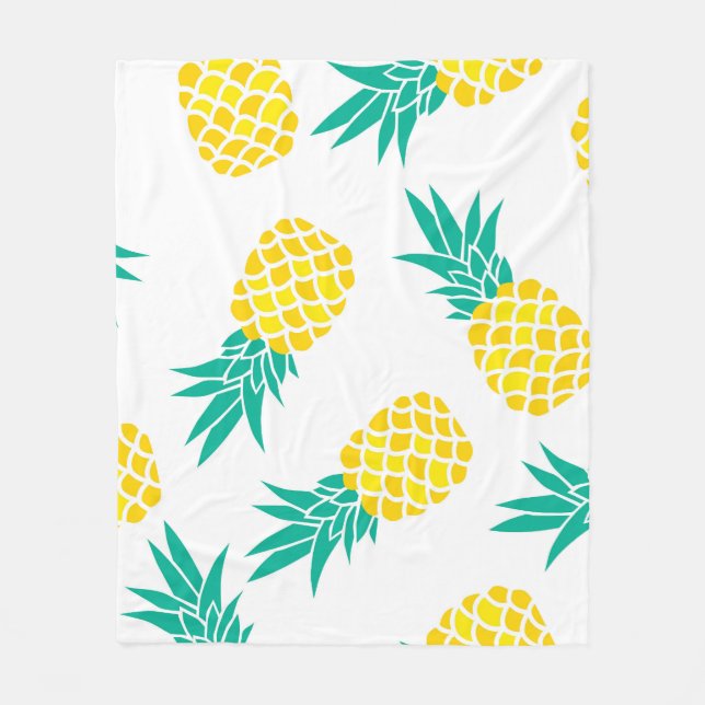 Exotic Pineapples: Yellow Delight. Fleece Blanket (Front)