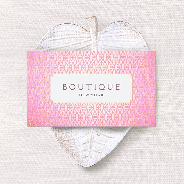 Exotic Pink Artistic Pattern Fashion and Beauty Business Card (Creator Uploaded)