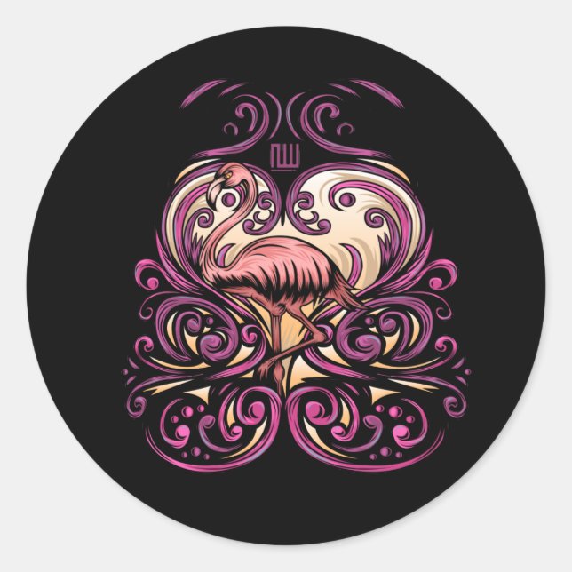 Exotic Pink  Classic Round Sticker (Front)