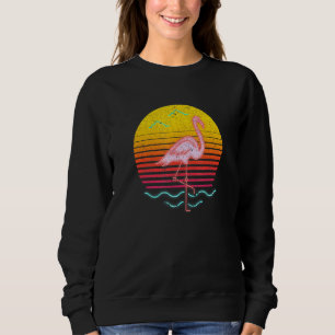 Exotic Pink Flamingo Summer Vibes Palm Trees Tropi Sweatshirt