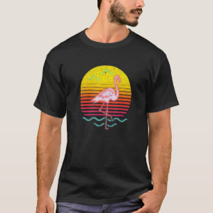 Exotic Pink Flamingo Summer Vibes Palm Trees Tropi T-Shirt