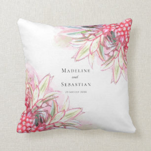 Exotic Pink Pineapples Blush Wedding Cushion