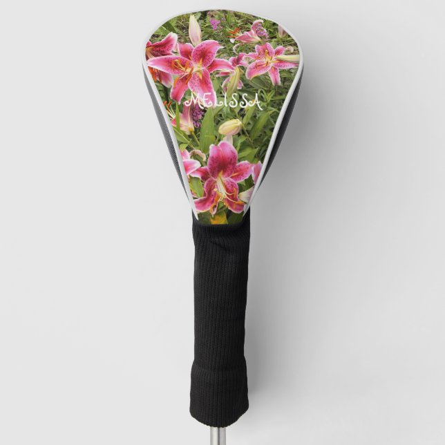 Exotic Pink Tiger Lily Golf Head Cover (Front)