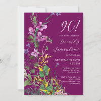 Exotic Pink Yellow Wildflowers 90th Birthday