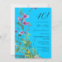 Exotic Pink Yellow Wlidflowers 40th Birthday