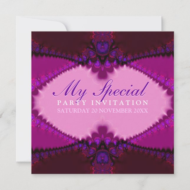 Exotic Pinks Bohemian Lace Party  Invitation (Front)