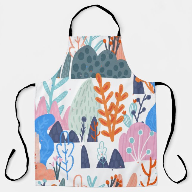 Exotic Plants: Bright Seamless Pattern Apron (Front)