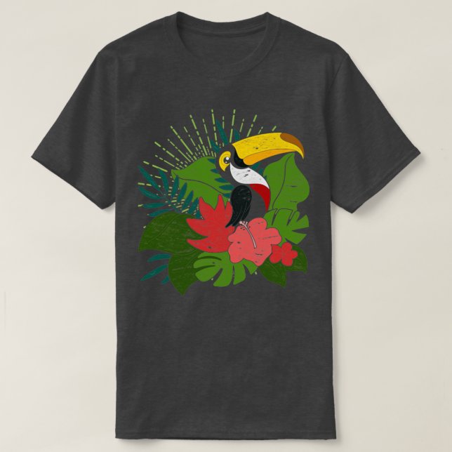Exotic Plants Ornithology Bird Birdwatcher Tropica T-Shirt (Design Front)