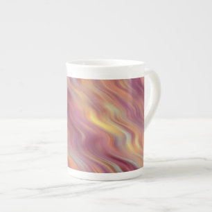 Exotic Plumeria Wavy Texture Bone China Mug