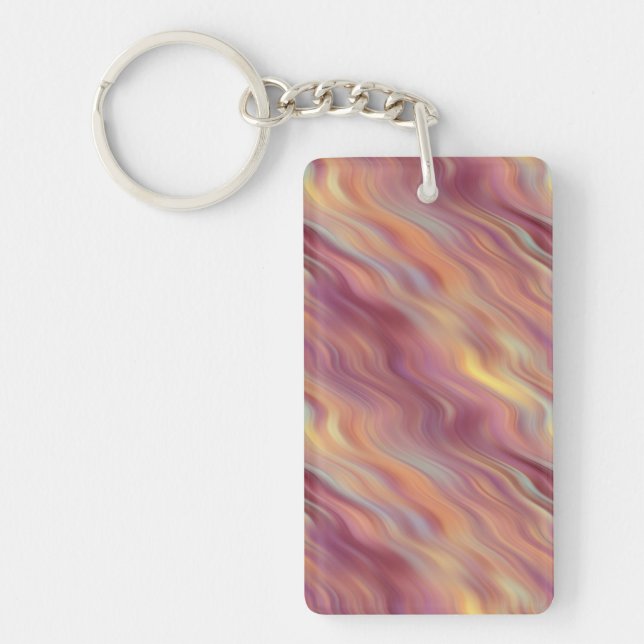 Exotic Plumeria Wavy Texture Key Ring (Front)