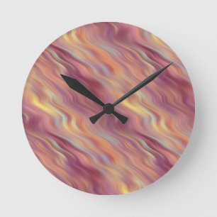 Exotic Plumeria Wavy Texture Round Clock