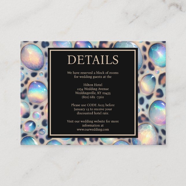 Exotic Posh Reception Details Enclosure Cards (Front)