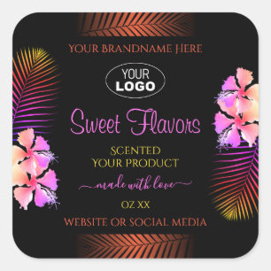 Exotic Product Labels Rainbow Hawaii Flowers Logo