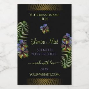 Exotic Product Labels Yellow Purple Hawaii Flowers