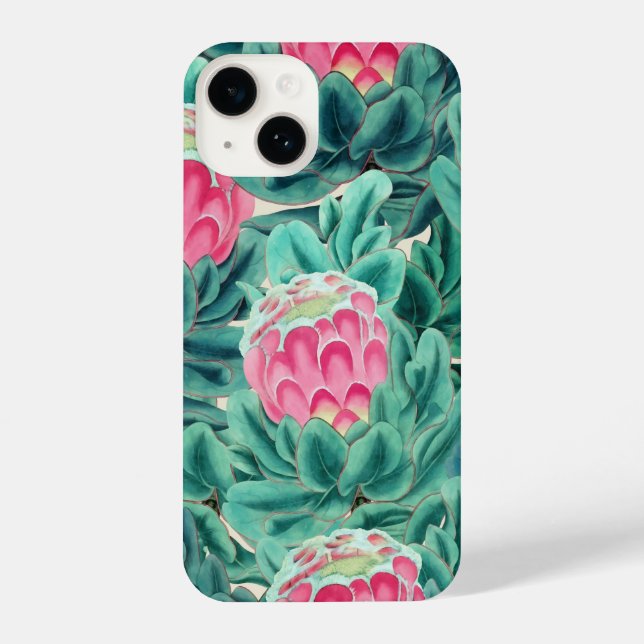 Exotic Protea Flowers Pattern iPhone Case (Back)