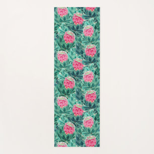Exotic Protea Flowers Pattern Yoga Mat