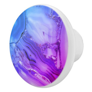 Exotic Purple Marble  Ceramic Knob
