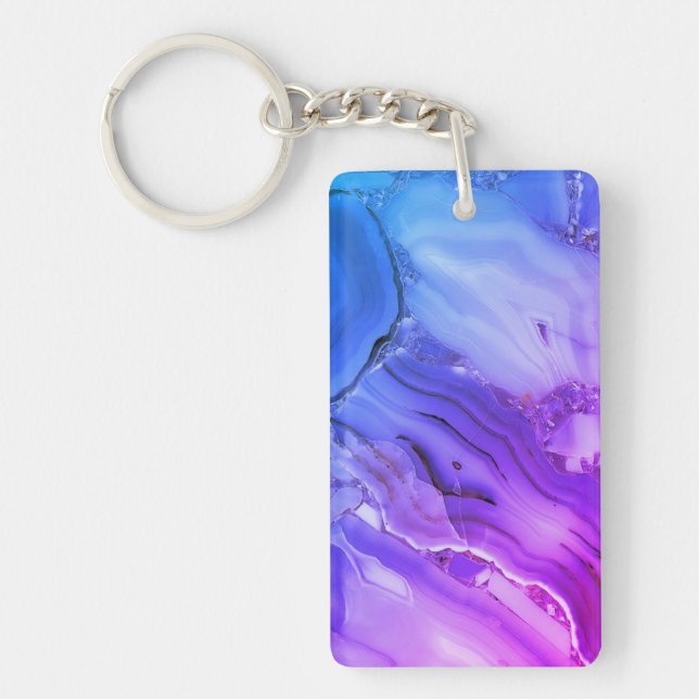 Exotic Purple Marble  Key Ring (Front)