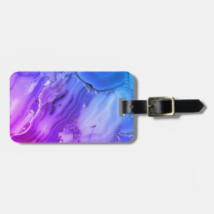 Exotic Purple Marble Luggage Tag