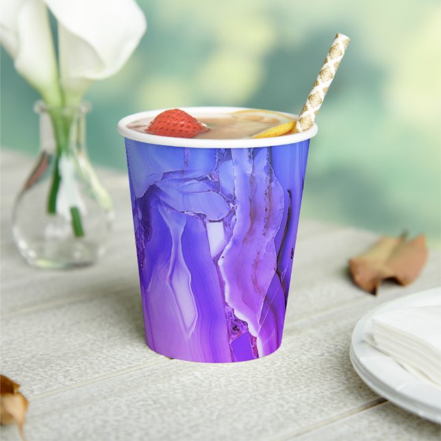 Exotic Purple Marble  Paper Cups (Insitu)