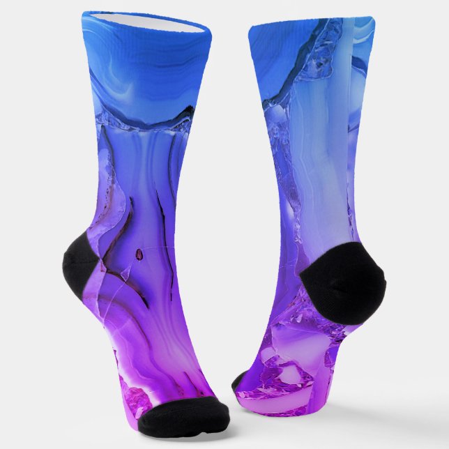 Exotic Purple Marble  Socks (Angled)