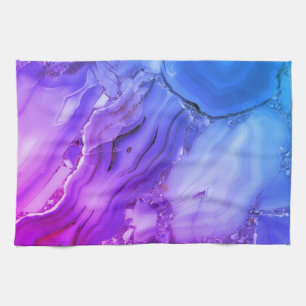 Exotic Purple Marble Tea Towel