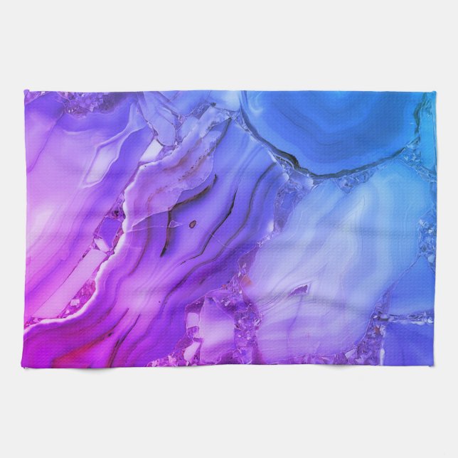 Exotic Purple Marble  Tea Towel (Horizontal)