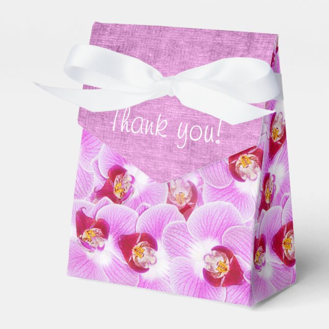 Exotic Purple Orchid Blossoms Floral Photography Favour Box (Front Side)