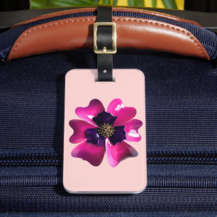 Exotic Purple Orchid Pansy Blossom MOD Flower 60s Luggage Tag