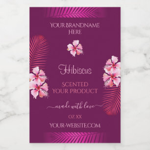Exotic Purple Product Labels Pink Hawaii Flowers