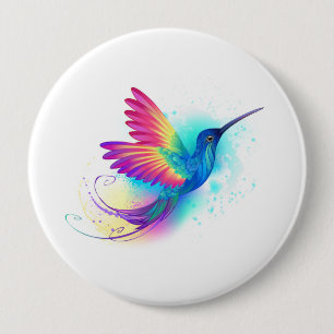 Exotic Rainbow Hummingbird 10 Cm Round Badge