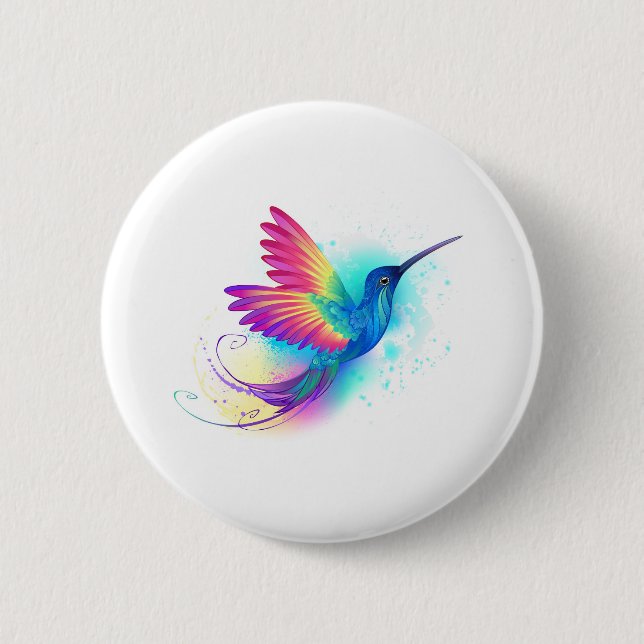 Exotic Rainbow Hummingbird 6 Cm Round Badge (Front)