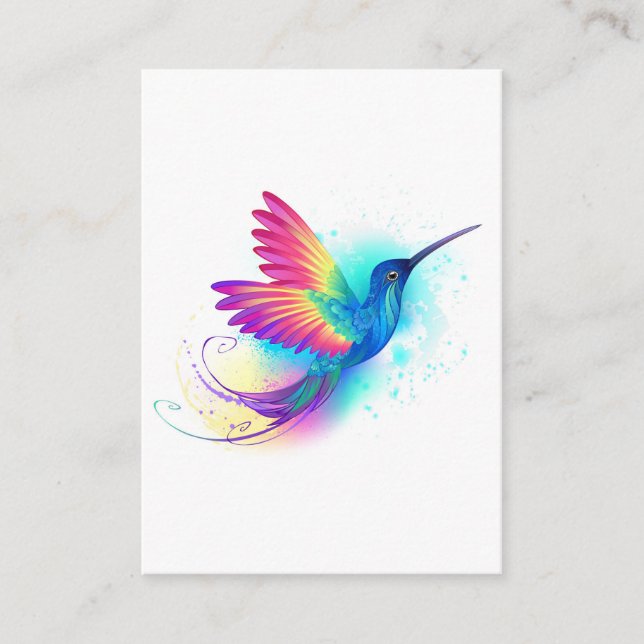 Exotic Rainbow Hummingbird Advice Card (Front)
