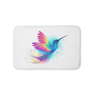 Exotic Rainbow Hummingbird Bath Mat