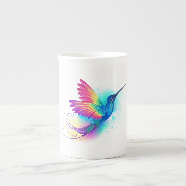 Exotic Rainbow Hummingbird Bone China Mug (Front)