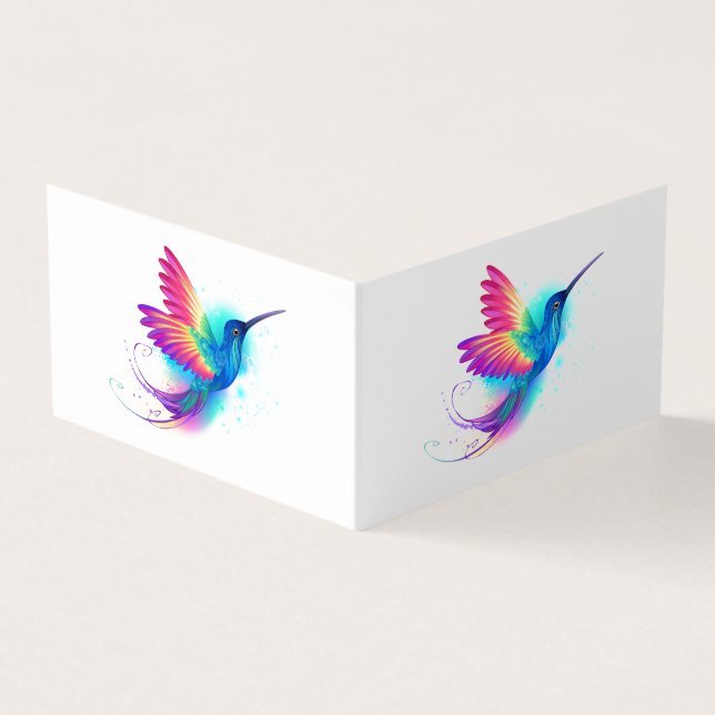 Exotic Rainbow Hummingbird Business Card (Outside)