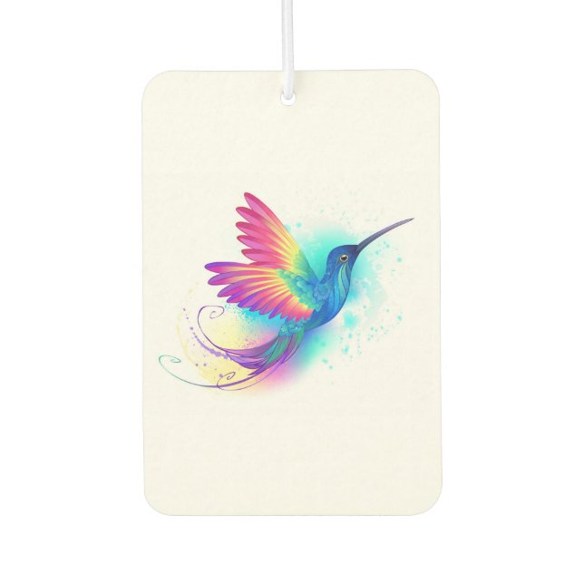 Exotic Rainbow Hummingbird Car Air Freshener (Front)