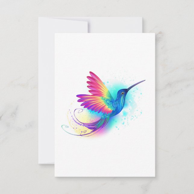 Exotic Rainbow Hummingbird Card (Front)