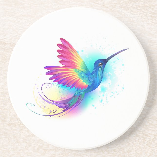 Exotic Rainbow Hummingbird Coaster (Front)