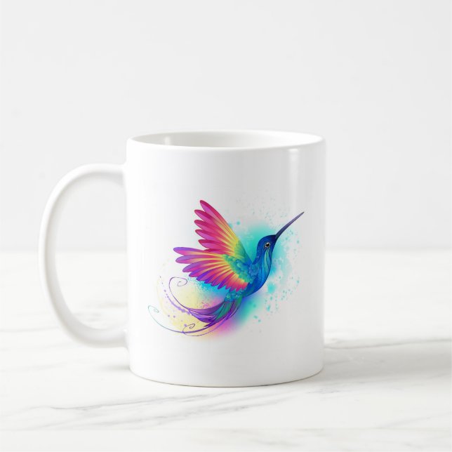Exotic Rainbow Hummingbird Coffee Mug (Left)