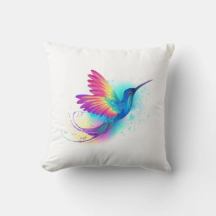 Exotic Rainbow Hummingbird Cushion