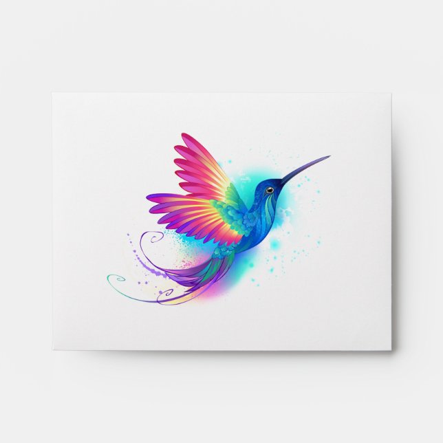 Exotic Rainbow Hummingbird Envelope (Front)
