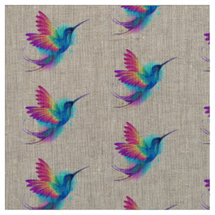 Exotic Rainbow Hummingbird Fabric