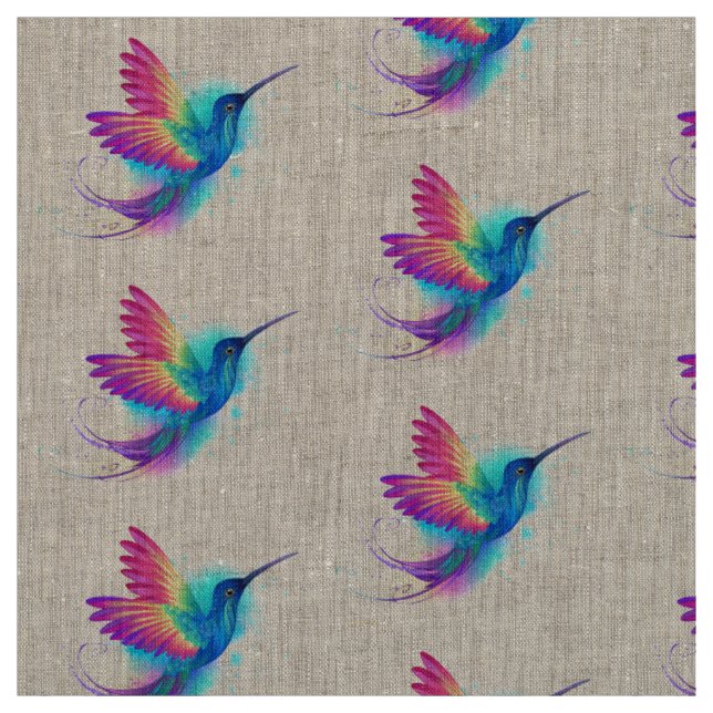 Exotic Rainbow Hummingbird Fabric (Swatch)