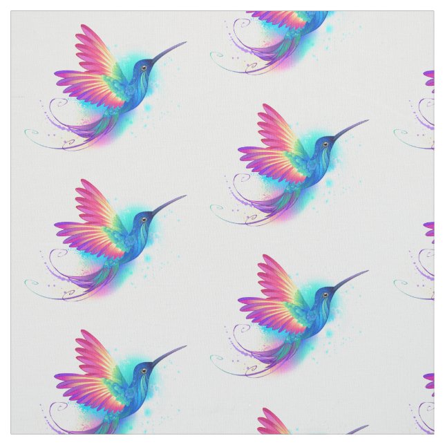 Exotic Rainbow Hummingbird Fabric (Swatch)